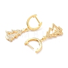 Brass Micro Pave Clear Cubic Zirconia Huggie Hoop Earrings for Christmas ZIRC-I053-03G-3