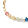 Chakra Dyed Natural Malaysia Jade Rondelle Beads & Glass Seed Beaded Bracelets for Women BJEW-JB13075-3