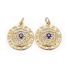 Brass Micro Pave Clear Cubic Zirconia Pendants ZIRC-Z011-23G-1