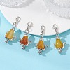 Natural Crackle Agate Teapot Pendant Decorations HJEW-JM04734-02-1