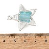 Electroplated Natural Quartz Faceted Copper Wire Wrapped Pendants PALLOY-TA00443-01-3