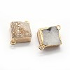 Natural Druzy Quartz Links connectors G-P396-09G-03-2