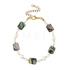Paua Shell & Shell Pearl Beaded Bracelets for Women BJEW-JB14218-3