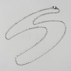 2MM 304 Stainless Steel Cable Chain Necklaces for Women Men NJEW-WH0013-73P-1