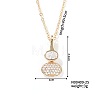 Brass Pave Clear Cubic Zirconia Gourd Shape Pendant Necklaces for Women YJ8780-6