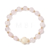 Natural Rose Quartz & Synthetic Turquoise Stretch Bracelets BJEW-JB13475-2