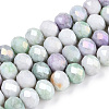 Faceted Electroplated Glass Beads Strands X-GLAA-C023-02B-A-1