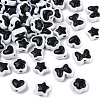 80Pcs 4 Colors Two-tone Acrylic Beads OACR-YW0003-38-1