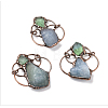 Natural Aquamarine & Green Fluorite Big Pendants G-I330-07R-1-1