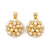 Brass Micro Pave Cubic Zirconia Pendants KK-E108-17G-1