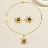 Stainless Steel Spiral Sun Earrings & Necklaces Sets for Women Party and Occasion VJ3176-5