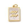 Brass Pave Natural White Shell Pendants KK-S522-09G-G-1