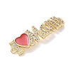 Mother's Day Brass Micro Pave Clear Cubic Zirconia and Enamel Links KK-T084-02G-2