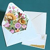 Pop Up 3D Flower Paper Greeting Cards AJEW-L102-01B-1