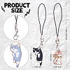 Alloy Enamel Cat Pendant Decorations HJEW-SW00015-2