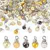 100Pcs Mixed Styles Glass Pendants PALLOY-TADJ00008-1