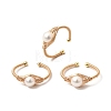 Brass Cuff Open Rings for Women RJEW-D344-01G-4