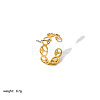 304 Stainless Steel Hollow Peace Sign Open Cuff Rings YB1218-5