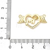Mother's Day Brass Micro Pave Cubic Zirconia Connector Charms CU-CBAC7ED-01B-G-3