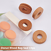 Donut Wood Bag Seal Clips WOOD-WH0124-55-4