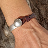 Flat Round Alloy & Acrylic & Imitation Leather Cord Bangles for Men FS-WG7E36B-01-1-1