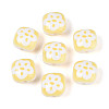 Opaque Printed Acrylic Beads SACR-T018-01-1
