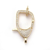 Brass Micro Pave Cubic Zirconia Lobster Claw Clasps ZIRC-F110-94G-04-1