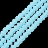 Imitation Jade Solid Color Glass Beads Strands EGLA-A034-J6mm-MD04-2