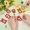 Fingerinspire 36Pcs 9 Styles Easter Rabbit & Carrot Yarn Knitted Appliques PATC-FG0001-76-3