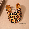 Leopard Print Pattern Alloy Cuff Bangles & Cuff Rings Sets WGB08C8-02-5