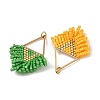 304 Stainless Steel & Glass Seed Beads Fringe Pendants PALLOY-MZ01427-2