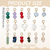 34Pcs 17 Styles Natural Shell & Natural Pearl & Gemstone Pendants PALLOY-BC00008-2