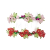 2Pcs Flower Acrylic & MIYUKI Seed Beads & Natural Carnelian & Yellow Jade Bracelets BJEW-MZ00221-2