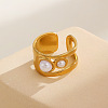 304 Stainless Steel with Plastic Pearl Cuff Open Rings WG4683E-07-1