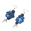 Glass & Natural Akoya Shell Dangle Earrings for Women EJEW-JE07498-5