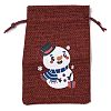 Christmas Theme Jute Cloth Storage Bags ABAG-F010-01A-03-1