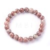 Natural Plum Blossom Jade Beads Stretch Bracelets X-BJEW-F380-01-B08-2