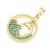 Brass Micro Pave Cubic Zirconia Pendants KK-D258-31G-2