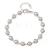 Brass Ball Link Chain Bracelets for Women BJEW-H640-02B-P-4