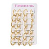 PVD Vacuum Plating 202 Stainless Steel Huggie Oval Hoop Earrings EJEW-H003-07G-06-4
