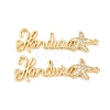 Brass Micro Pave Clear Cubic Zirconia Connector Charms KK-F931-29B-G-1