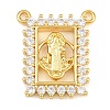Brass Micro Pave Clear Cubic Zirconia Pendants KK-CBA6A75-48D-G-1