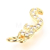 Brass Micro Pave Cubic Zirconia Charms ZIRC-O037-20G-3