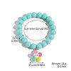 Resin Charm Round Acrylic Beaded Stretch Bracelets for Kid WG37424-04-2