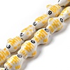 Handmade Printed Porcelain Beads PORC-F005-03B-4