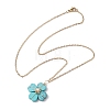 Synthetic Turquoise Clover Pendant Necklaces NJEW-JN05132-03-4