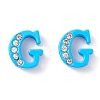 Spray Painted Zinc Alloy Slide Charms ALRI-WH0005-13G-2