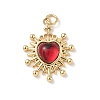 Heart Brass Pendants KK-D426-16B-G-1