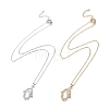 Brass Micro Pave Clear Cubic Zirconia Pendant Necklaces NJEW-R256-12-1