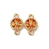 Brass Pave Cubic Zirconia Connector Charms ZIRC-L105-02G-2